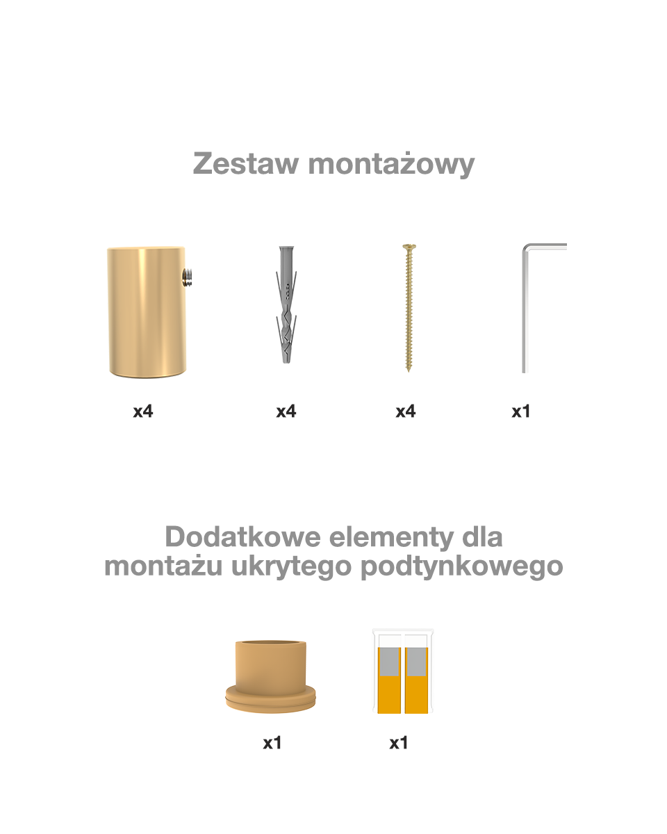 Kaskada Lux z półką 10 Gold